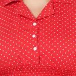 Generic Women's Cinched Waist Red Dress (Color:Red, Material:Poly Crepe) - Image 3