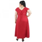 Generic Women's Fit And Flare Maroon Dress (Color:Maroon, Material:Polyester) - Image 6
