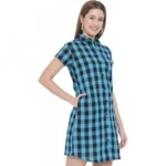 Generic Women's Shirt Light Blue, Black Dress (Color:Light Blue, Material:Pure Cotton) - Image 4