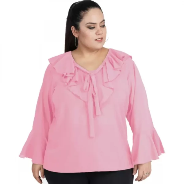 Women's Pink Bell Sleeve Top