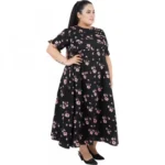 Generic Women's Maxi Black Dress (Color:Black, Material:Poly Crepe) - Image 2