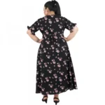 Generic Women's Maxi Black Dress (Color:Black, Material:Poly Crepe) - Image 7