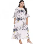 Generic Women's Fit And Flare White Dress (Color:White, Material:Polyester) - Image 2