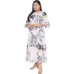 Generic Women's Fit And Flare White Dress (Color:White, Material:Polyester) - Image 4