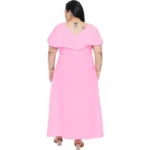 Generic Women's Fit And Flare Pink Dress (Color:Pink, Material:Polyester) - Image 7