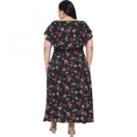 Generic Women's Fit And Flare Black Dress (Color:Black, Material:Polyester) - Image 6