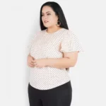 Generic Women's Casual Flutter Sleeve Printed Pink Top (Color:Pink, Material:Crepe) - Image 5