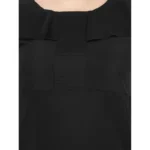 Generic Women's Fit And Flare Black Dress (Color:Black, Material:Polyester) - Image 3