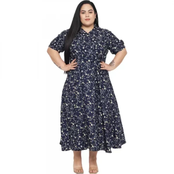 Blue Fit and Flare Dress for Women