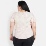 Generic Women's Casual Flutter Sleeve Printed Pink Top (Color:Pink, Material:Crepe) - Image 3