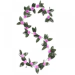 Generic Artificial Marigold Genda Flower Vine Creeper With Big Green Leaves And 22 Flowers For Home And Party Decoraton (Purple, Material:Silk, Polyester) - Image 3