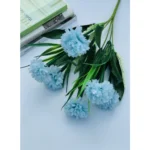 Generic Artificial Flowers Bunch Bouquet Of 6 Chrysanthemum Flowers For Home Decoration (Blue, Material:Silk, Polyester) - Image 2