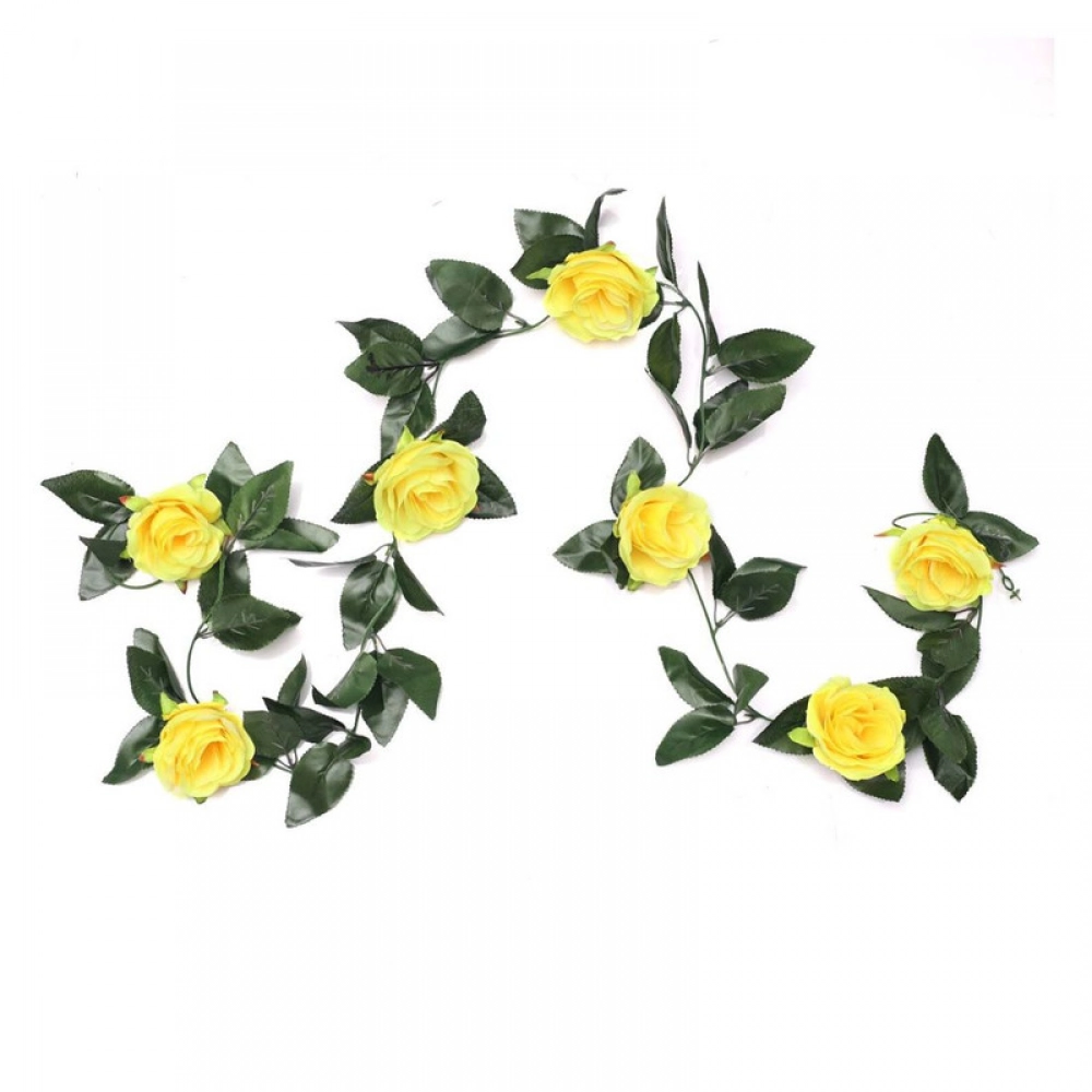 52115711727_c2f6b09098_o_d-1000x1000-1.webp Generic Artificial Rose Vine Flowers With Green Leaves For Home Party Garden Wall Decoration (Yellow, Material:Silk, Polyester) - Image 1