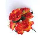 Generic Artificial Flowers Bunch Bouquet Of 7 Poppy Flowers For Home Decoration (Orange, Material:Silk, Polyester) - Image 3