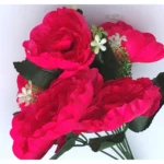 Generic Artificial Flowers Bunch Bouquet Of 7 Poppy Flowers For Home Decoration (Darkpink, Material:Silk, Polyester) - Image 2