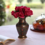 Generic Artificial Rose Flowers Bunch Bouquet Of 13 Roses For Home Decoration (Dark Pink, Material:Silk, Polyester) - Image 2