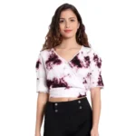 Purple Tie Dye Womens Top Rayon