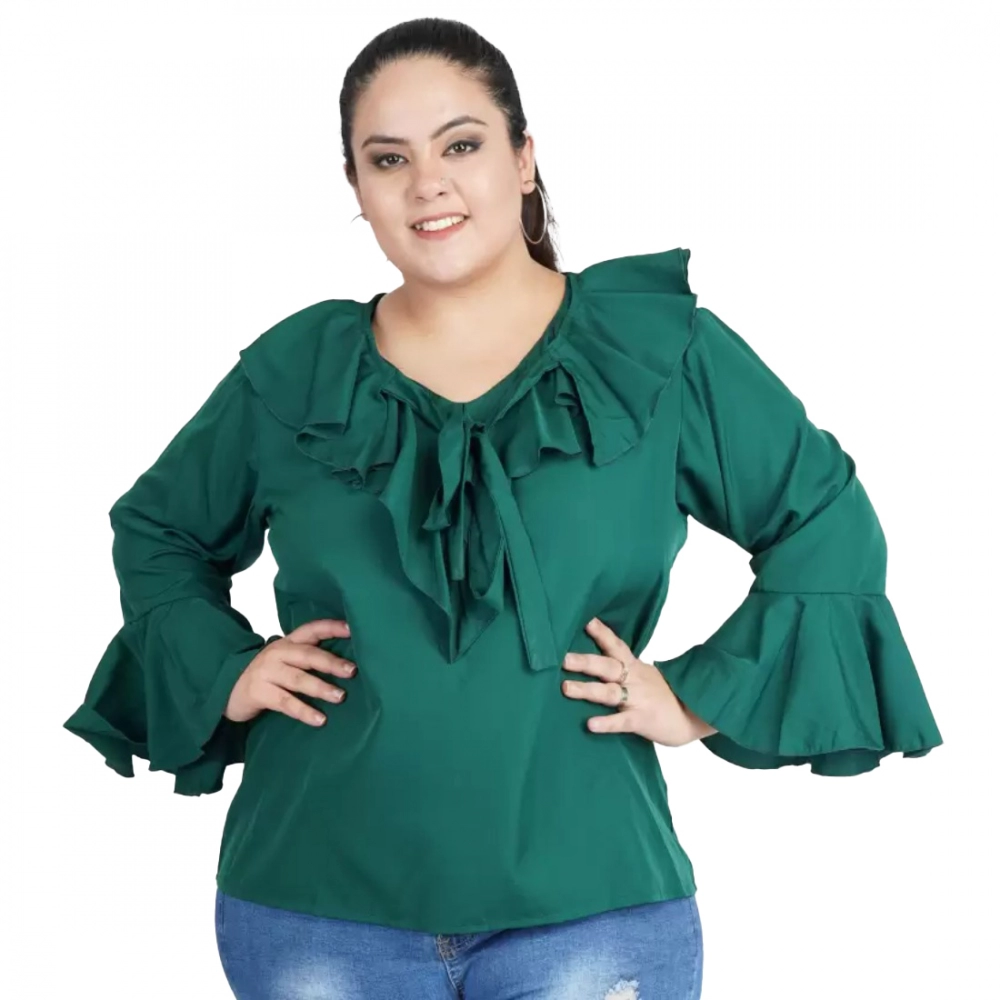 Women's Green Bell Sleeve Top
