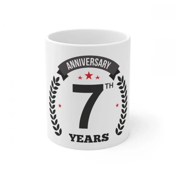 White Ceramic 7th Anniversary Mug