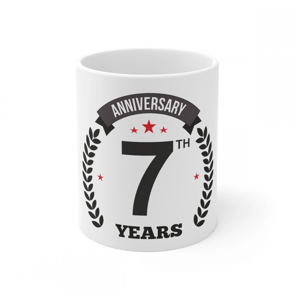 White Ceramic 7th Anniversary Mug