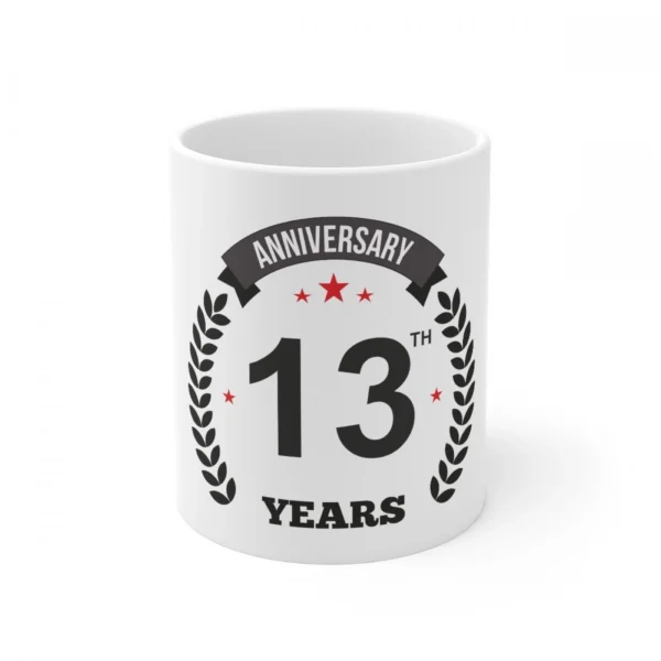 White Ceramic 13th Anniversary Mug