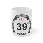 White Ceramic 39th Anniversary Coffee Mug