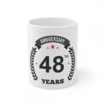 White ceramic 48th Anniversary gift mug