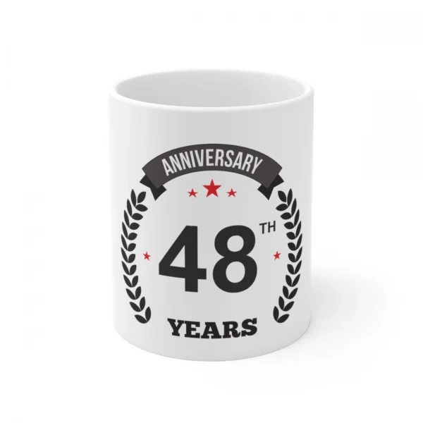 White ceramic 48th Anniversary gift mug