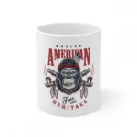 White ceramic coffee mug with Gorilla design