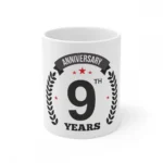 White Ceramic 9th Anniversary Mug