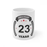 White Ceramic 23rd Anniversary Mug