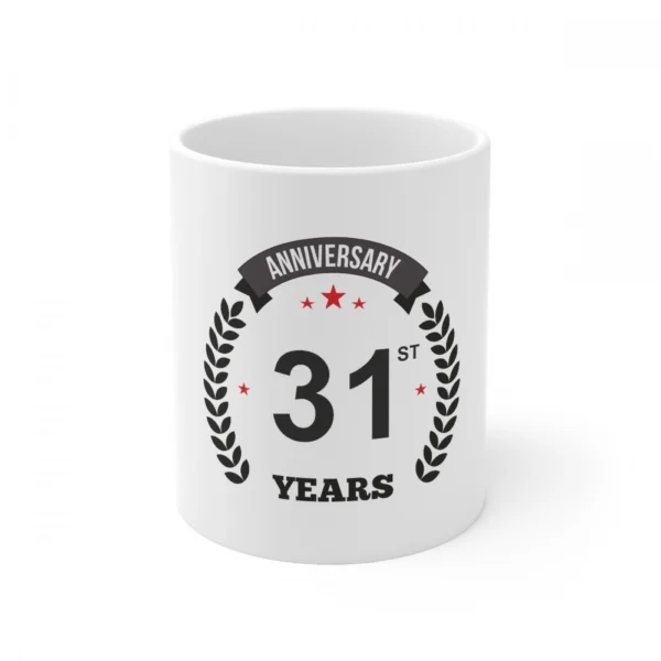 White Ceramic 31st Anniversary Coffee Mug