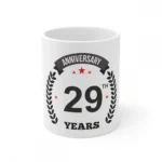 White Ceramic 29th Anniversary Mug