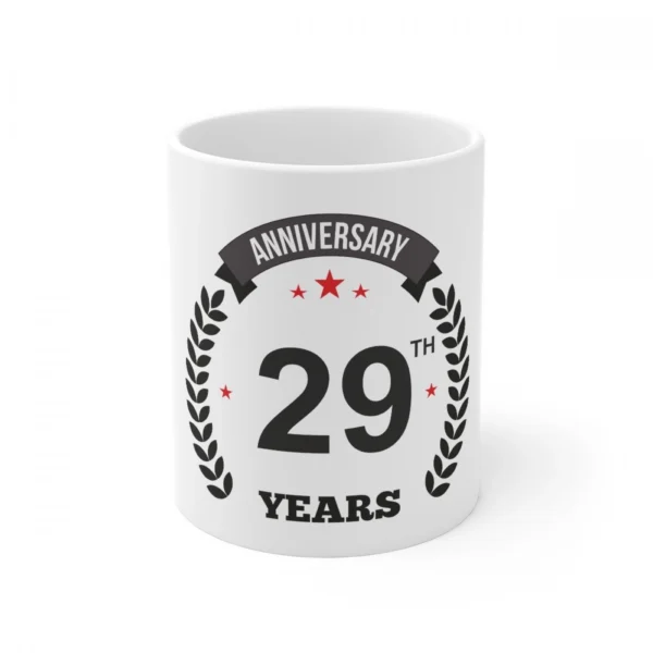 White Ceramic 29th Anniversary Mug