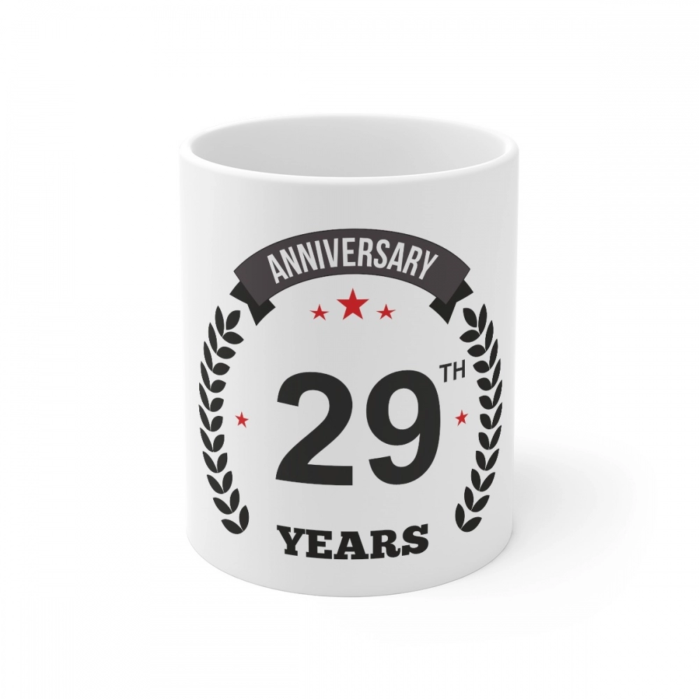 White Ceramic 29th Anniversary Mug