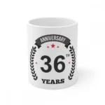 White Ceramic 36th Anniversary Coffee Mug
