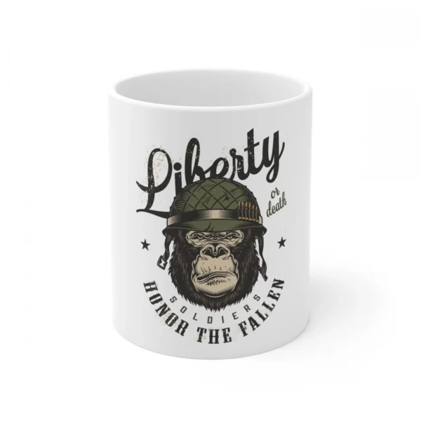 White Ceramic Gorilla Design Coffee Mug