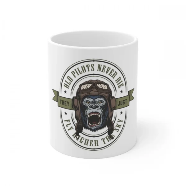 White Ceramic Gorilla Design Coffee Mug