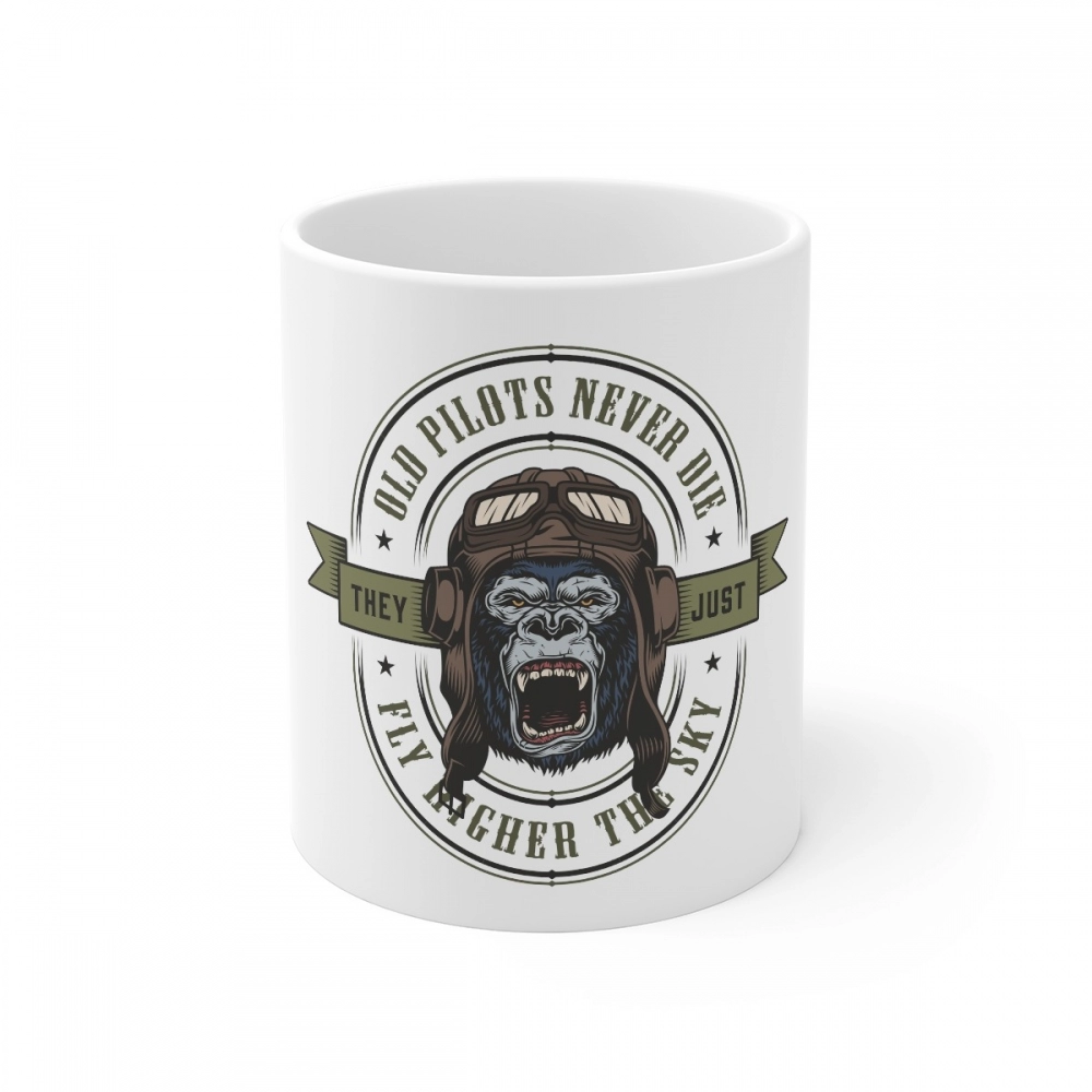 White Ceramic Gorilla Design Coffee Mug
