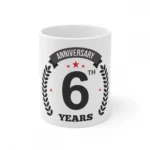 White Ceramic 6th Anniversary Mug
