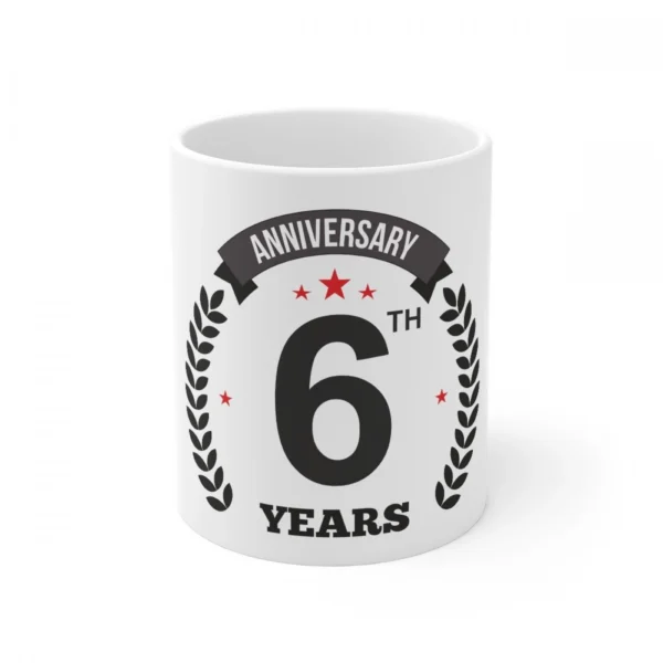 White Ceramic 6th Anniversary Mug