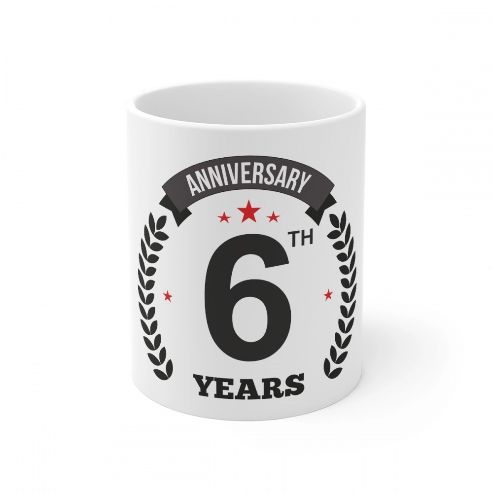 White Ceramic 6th Anniversary Mug
