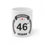White ceramic 46th Anniversary gift mug