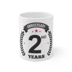 White Ceramic 2nd Anniversary Mug