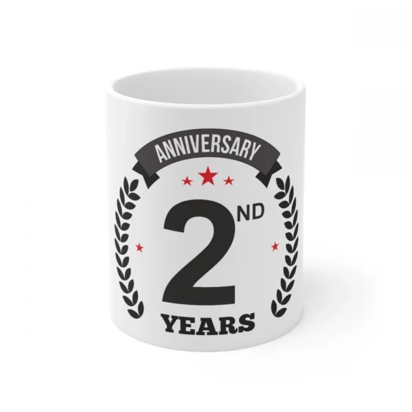 White Ceramic 2nd Anniversary Mug