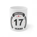 White Ceramic 17th Anniversary Mug