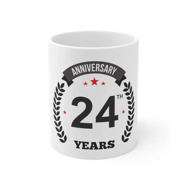 White Ceramic 24th Anniversary Mug