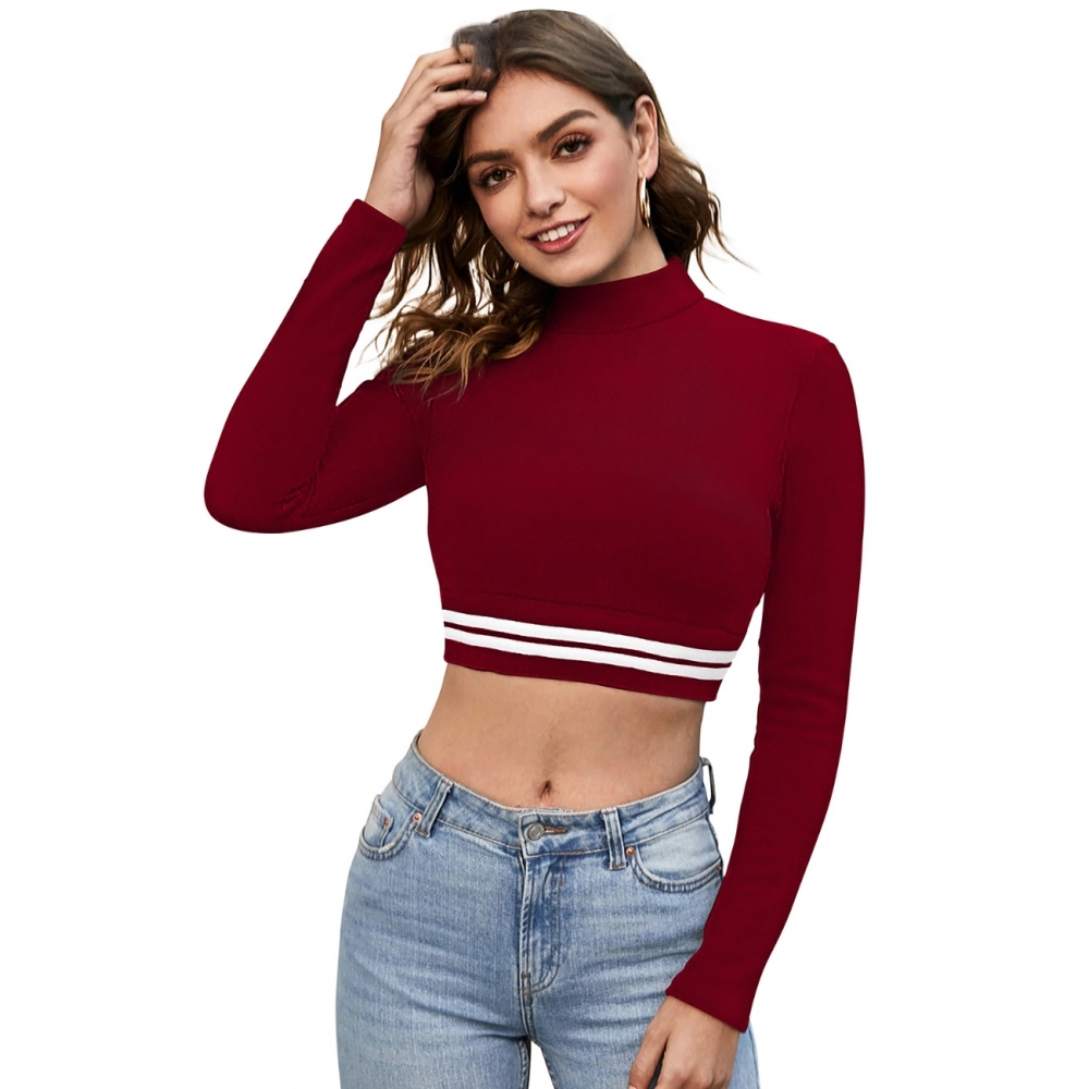 52181063506_3eb8189737_o_d-1000x1000-1.webp Generic Women's Western Wear Hosiery Crop-Top (Maroon) - Image 1