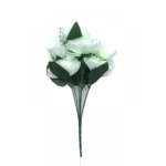 Generic Artificial Flowers Bunch Bouquet Of 7 Poppy Flowers For Home Decoration (White, Material:Silk, Polyester)
