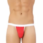 Generic Men's Cotton Spandex Sexy Underwear (Red And White) - Image 3